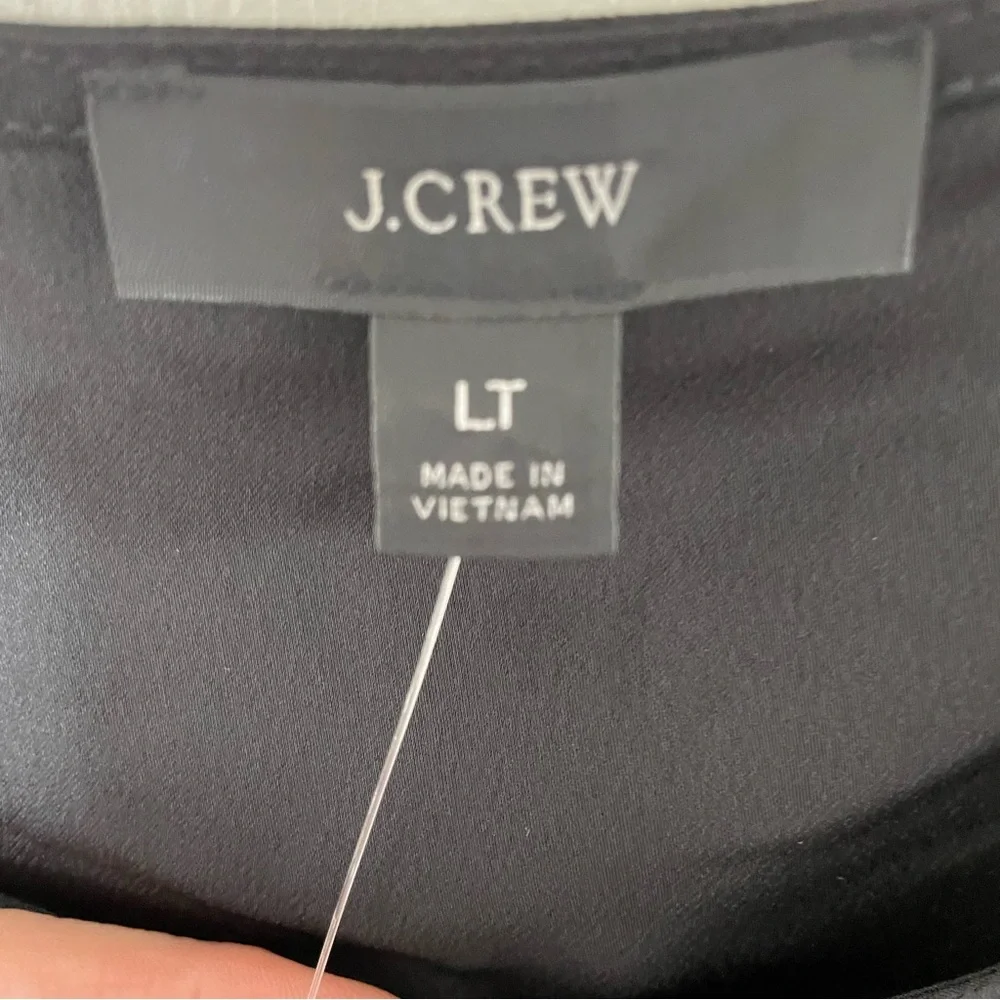 NEW WITH TAGS‎ J. Crew Black Crepey Long Sleeve Career Blouse Size Large Tall